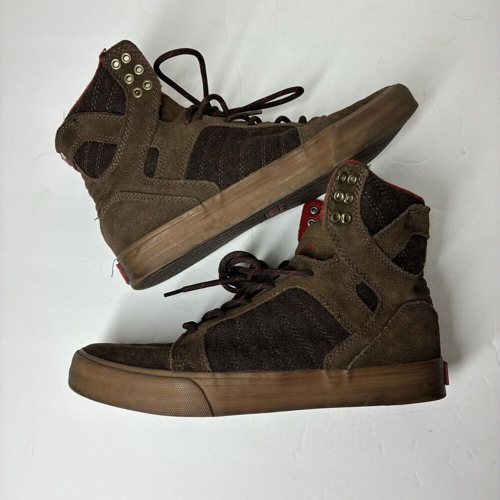 SUPRA Skytop Muska 001 Shoes Mens Size 7 Brown Suede High Top Skate Sneakers - Picture 2 of 16